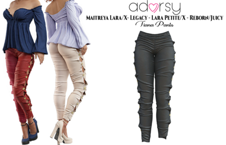 Second Life Marketplace - adorsy - Tiana Pants Black - Maitreya/Lara X